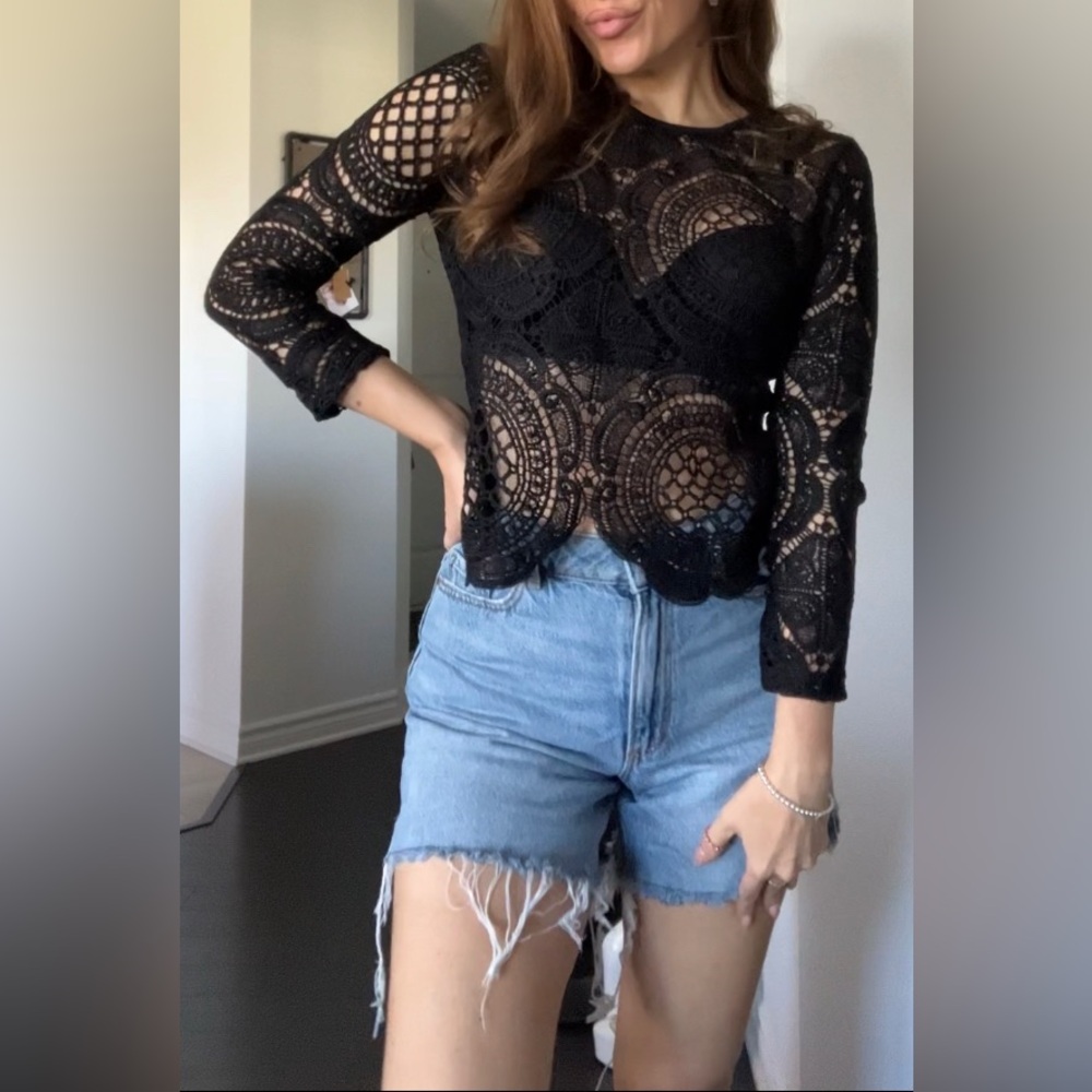 Elegant Black Lace Top